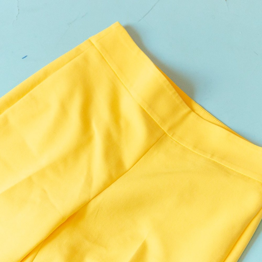 Zara Basic Solid Yellow High Waisted Straight Leg… - image 4